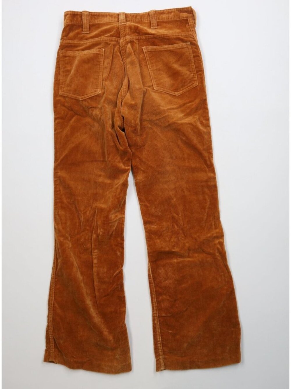 Vintage 70s Streetwear Mens 29x30 Faded Corduroy Wide Leg Pants Orange Brown - Picture 9 of 12